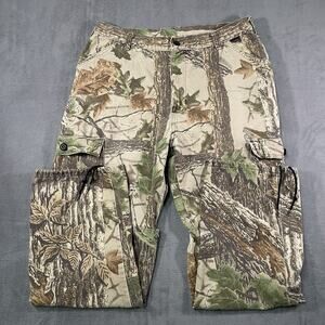 Walls Cargo Pants Realtree Camo Men Large Reg 38-40 Tactical Drawstring Hem